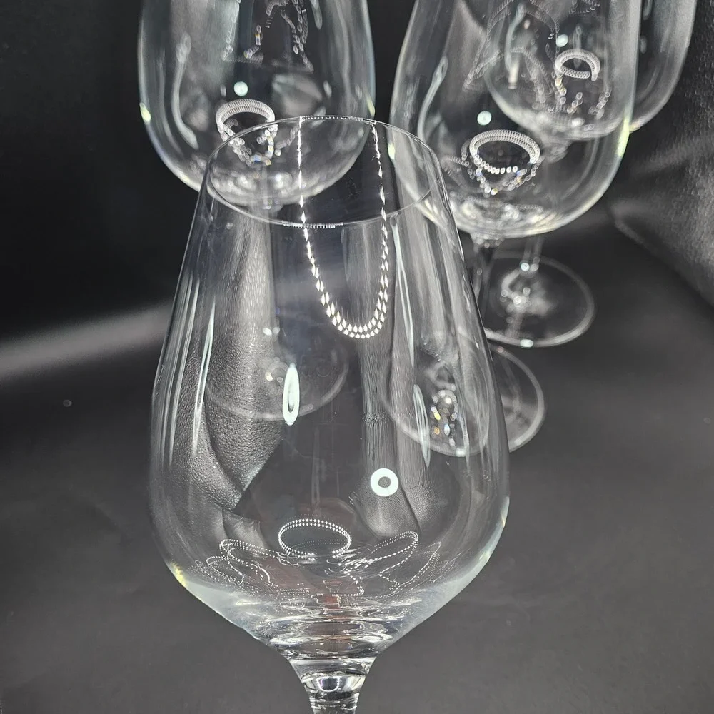 Lenox Crystal Wine Glasses Set of 4 Clear Stemmed Goblets 9